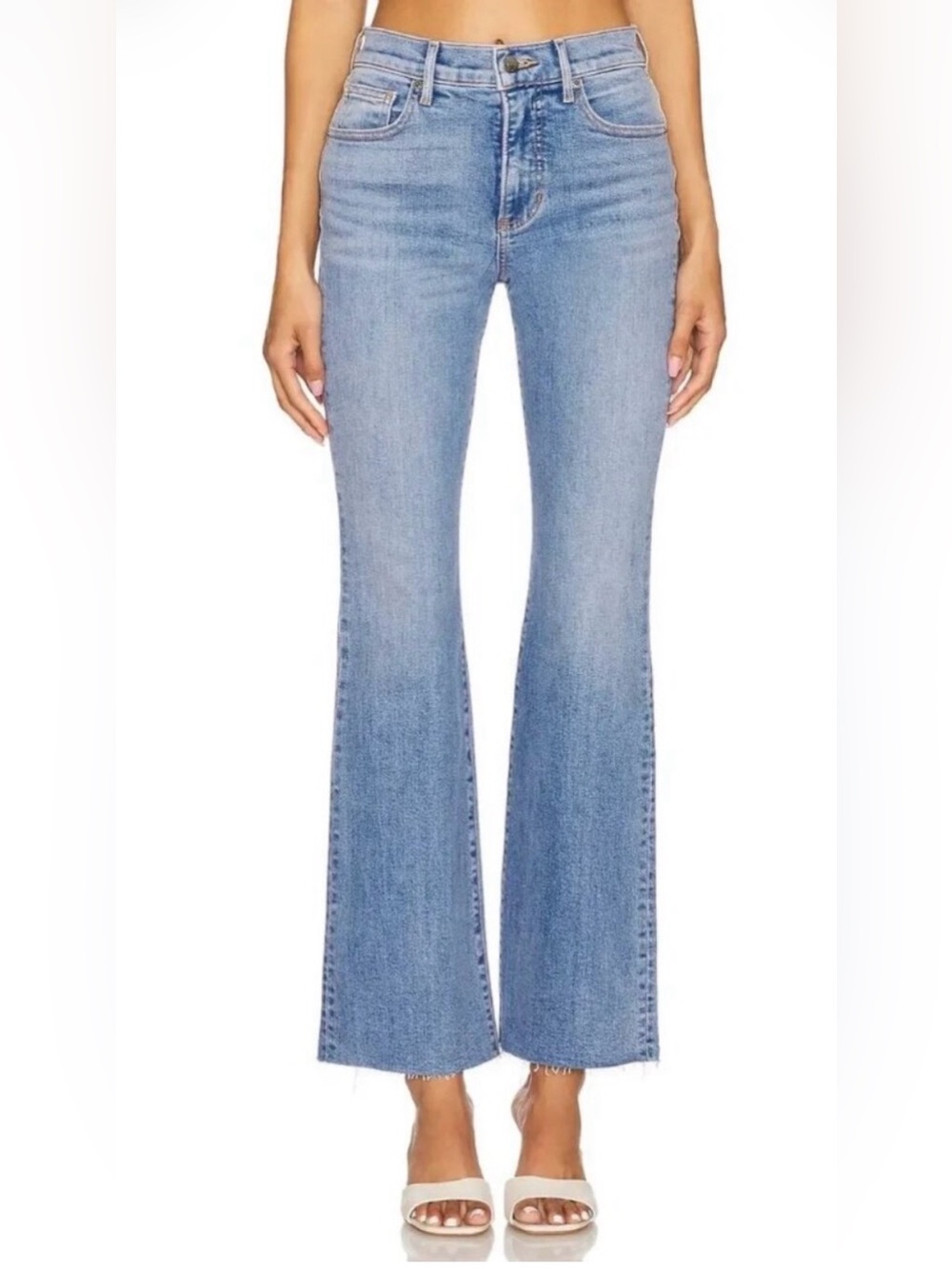 Veronica Beard sz 28 Cameron Bootcut Mid Rise raw edge in Riviera Breeze